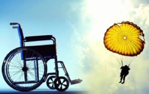 инвалид с парашютом